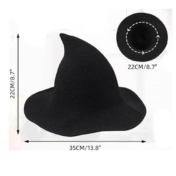 Wizard Witch Foldable Pointed Top Halloween Hats SET of 2 (Purple & Yellow) NEW - Picture 5 of 5